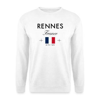 Rennes Frankreich Koordinaten Reise Souvenir - Unisex Pullover - Weiß - Vorne