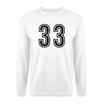 33 Symbole numérique - Sweat-shirt Unisexe - blanc - Devant