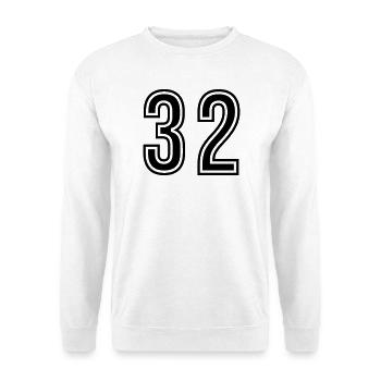 32 Symbole numérique - Sweat-shirt Unisexe - blanc - Devant