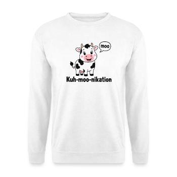  Kuh Moo Nikation Lustige Kuh Für Kinder Bauernhof - Unisex Pullover - Weiß - Vorne