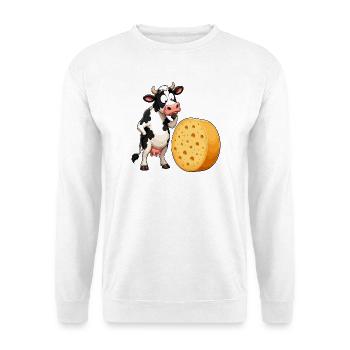 Dessin animé La vache rencontre le fromage - Sweat-shirt Unisexe - blanc - Devant
