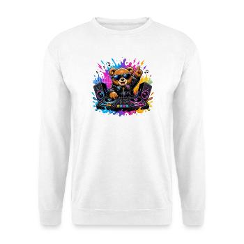 Teddy Bear DJ Neon Splash - Sweat-shirt Unisexe - blanc - Devant