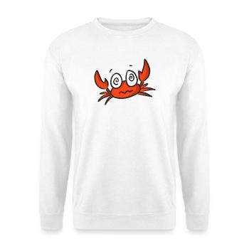 Dessin animé de crabe rouge aux grands yeux - Sweat-shirt Unisexe - blanc - Devant