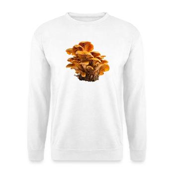 Pfifferlinge Orangene Pilzkolonie Florales Muster - Unisex Pullover - Weiß - Vorne