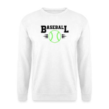 Neon Baseball Ball with Illuminated Stitches - Unisex Sweatshirt - white - Front