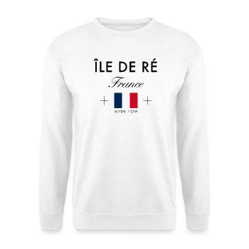 Ile de Re Frankreich Koordinaten Reise Souvenir - Unisex Pullover - Weiß - Vorne