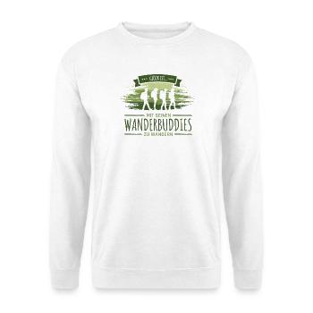 Glück ist mit Lieblingsmenschen zu wandern - Unisex Pullover - Weiß - Vorne
