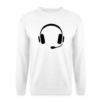 Kopfhörer headset Geschenk  - Unisex Pullover - Weiß - Vorne