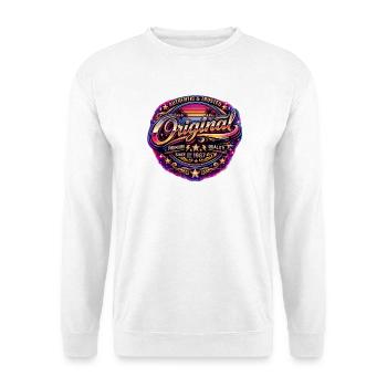 Insigne rétro Synthwave néon des années 1980 Original 1987 - Sweat-shirt Unisexe - blanc - Devant