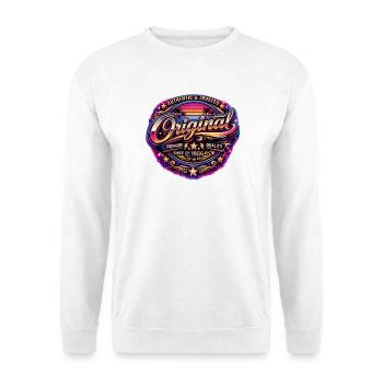 Retro 1980s Neon Synthwave Original 1986 Badge - Unisex Sweatshirt - white - Front