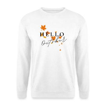 Hello October | Autumn Leaves Design - Unisex Sweatshirt - white - Front