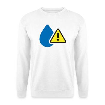 Avertissement de fuite d’eau Symbole d’humidité icône solide - Sweat-shirt Unisexe - blanc - Devant
