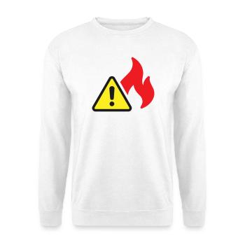 Icône solide d’alerte incendie Symbole de sécurité de flamme - Sweat-shirt Unisexe - blanc - Devant