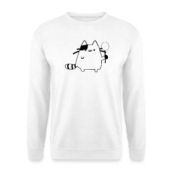 Cute Cat - Unisex Pullover - Weiß - Vorne - Alina (178cm) & Michal (187cm)