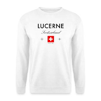 Luzern Schweiz Koordinaten Reise Souvenir - Unisex Pullover - Weiß - Vorne