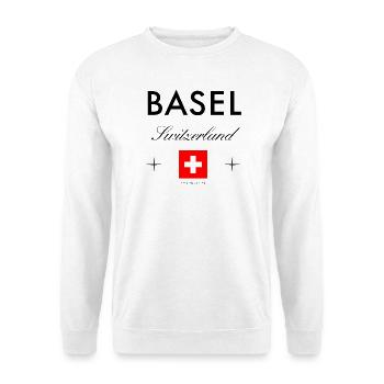 Basel Schweiz Koordinaten Reise Souvenir - Unisex Pullover - Weiß - Vorne