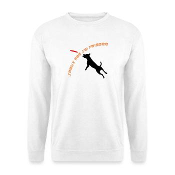 Staffie j'peux pas j'ai frisbee sport - 003 - Sweat-shirt Unisexe - blanc - Devant