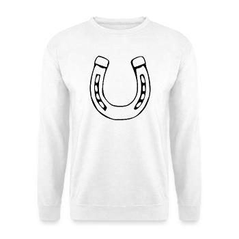Hufeisen Glück Pferd reiten Geschenk Reiter - Unisex Pullover - Weiß - Vorne