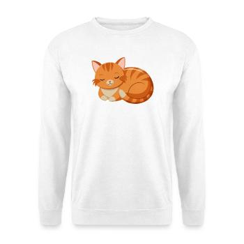 Süße schlafende Katze - Unisex Pullover - Weiß - Vorne