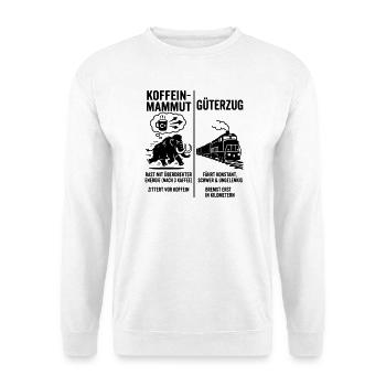 Koffein Mammut VS Güterzug - Unisex Pullover - Weiß - Vorne