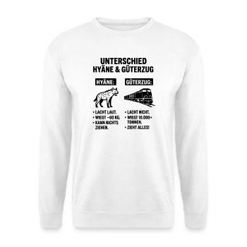Güterzug und Hyäne - Unisex Pullover - Weiß - Vorne