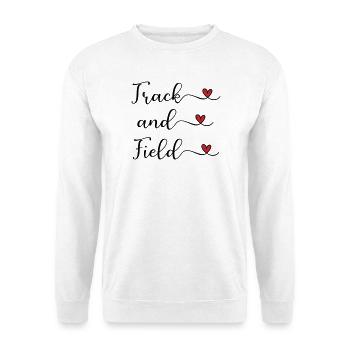 Track and Field handwritten Logo with Hearts - Unisex Sweatshirt - white - Front