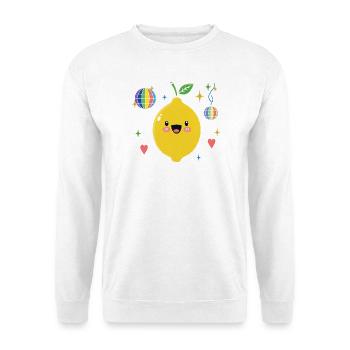 Pride Zitronen-Disco Illustration - Unisex Pullover - Weiß - Vorne
