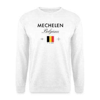 Mechelen Belgien Koordinaten Reise Souvenir - Unisex Pullover - Weiß - Vorne