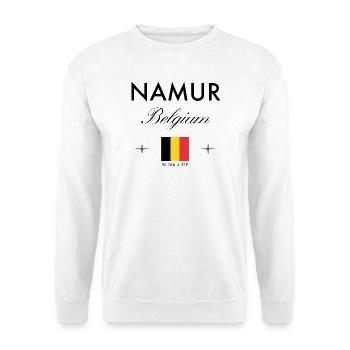 Namur Belgien Koordinaten Reise Souvenir - Unisex Pullover - Weiß - Vorne