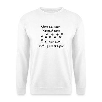 OHNE KATZENHAARE, KATZE, CATLOVER, KATZEN, CAT - Unisex Pullover - Weiß - Vorne