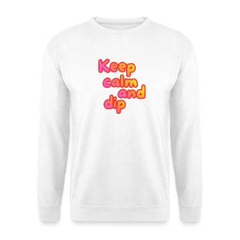Keep calm and dip - Unisex Pullover - Weiß - Vorne - Alina (178cm) & Michal (187cm)