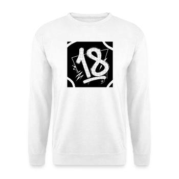 18 Graffiti Halftone Ziffern - Unisex Pullover - Weiß - Vorne