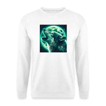 Wolf howls at the Full Moon - Unisex Sweatshirt - white - Front
