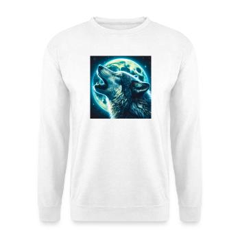 Wolf howls at the Full Moon - Unisex Sweatshirt - white - Front