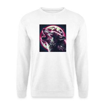 Wolf howls at the Full Moon - Unisex Sweatshirt - white - Front