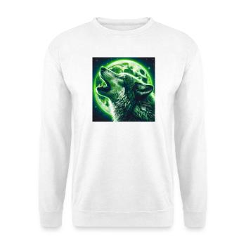 Wolf howls at the Full Moon - Unisex Sweatshirt - white - Front
