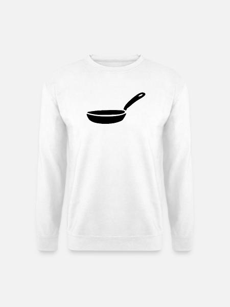 Pfanne Topf kochen Symbol Geschenk Koch - Unisex Pullover - Weiß