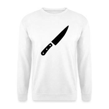 Messer Küchenmesser Koch kochen Geschenk Köchin - Unisex Pullover - Weiß - Vorne