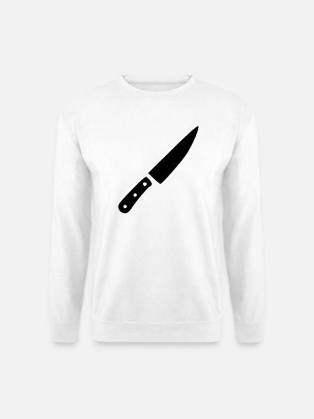 Messer Küchenmesser Koch kochen Geschenk Köchin - Unisex Pullover - Weiß