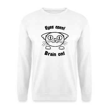 EyesOpenCat - Unisex Pullover - Weiß - Vorne