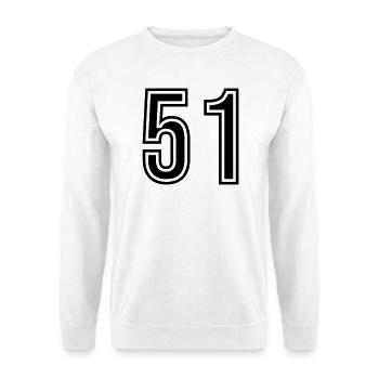 Symbole du chiffre 51 - Sweat-shirt Unisexe - blanc - Devant