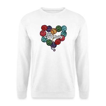 Live Colorfully Yarn Heart - Unisex Sweatshirt - white - Front