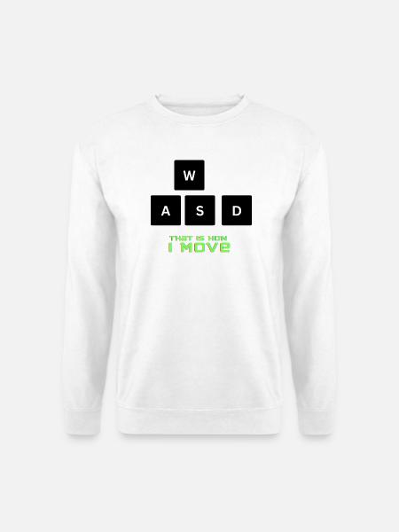 WASD Gamer T-Shirt So bewege ich mich - Unisex Pullover - Weiß