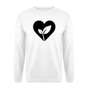 Gardener heart with plant - Unisex Sweatshirt - white - Front