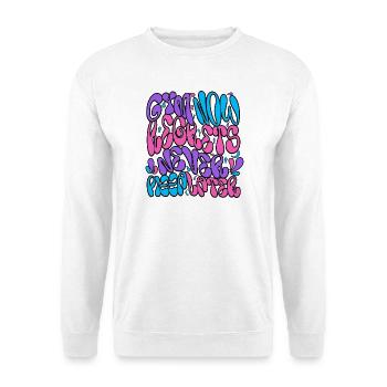 Typographie des bulles psychédéliques néon - Sweat-shirt Unisexe - blanc - Devant