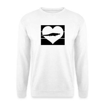 Cœur d’alligator - Sweat-shirt Unisexe - blanc - Devant