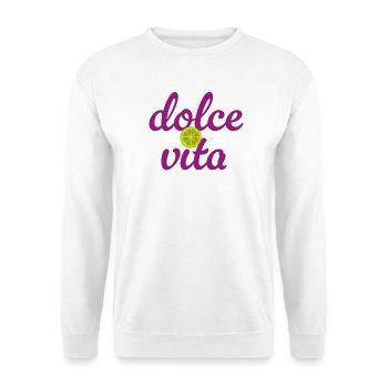 Dolce Vita Limette Quote Italien Lebensfreude Fun - Unisex Pullover - Weiß - Vorne
