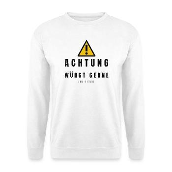 Achtung Jiu Jitsu Warnzeichen - Unisex Pullover - Weiß - Vorne