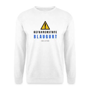 Gefahrstufe BlauGurt JiuJitsu - Unisex Pullover - Weiß - Vorne