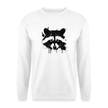 Raccoon ink splat - Unisex Sweatshirt - white - Front